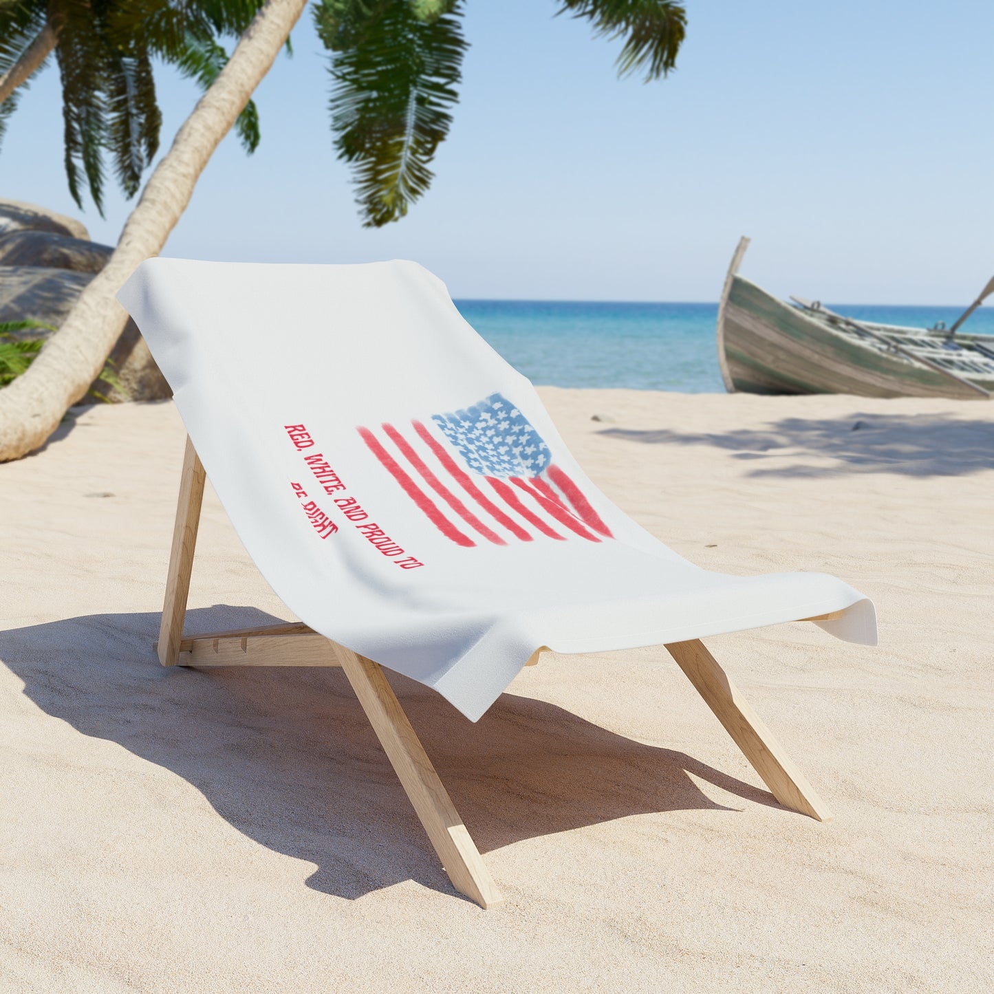 Red, White And Proud to be Right Beach Towel